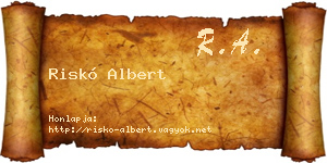 Riskó Albert névjegykártya